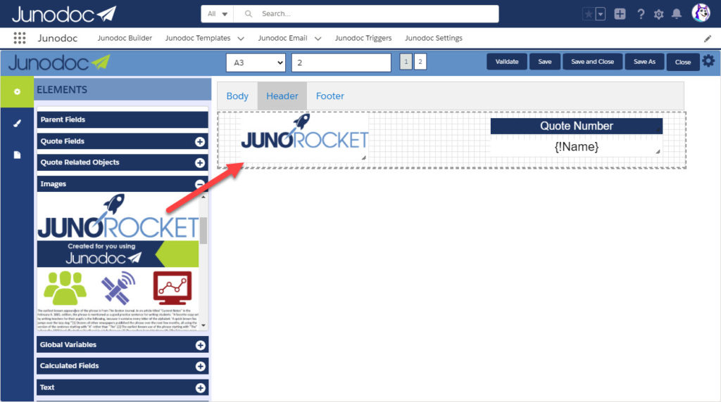 drag and drop option for Junodoc